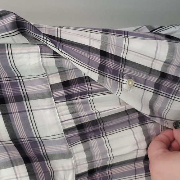 Ann Taylor LOFT Plaid Blouse Top with Keyhole Back - Picture 6 of 11